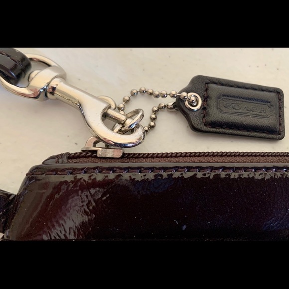 Coach Wristlet Mahogany Brown Patent Leather - Picture 3 of 7